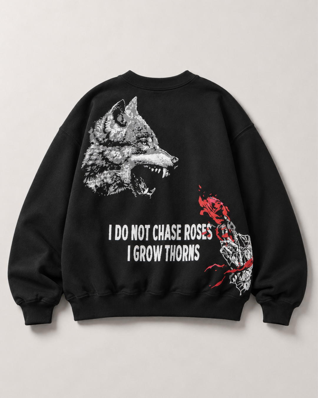 Wolf & Roses - Black