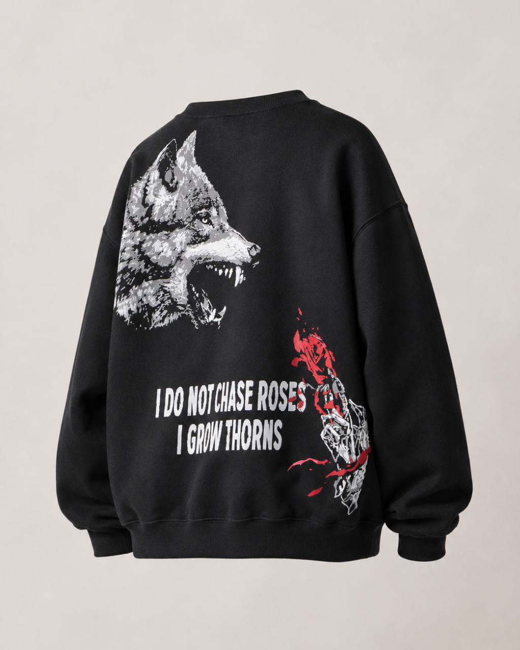 Wolf & Roses - Black