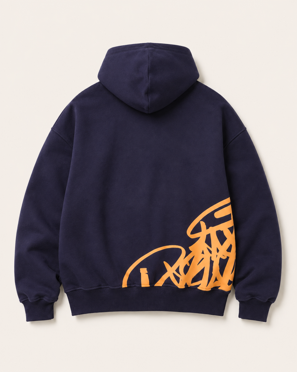 Golden Script Hoodie - Navy Blue