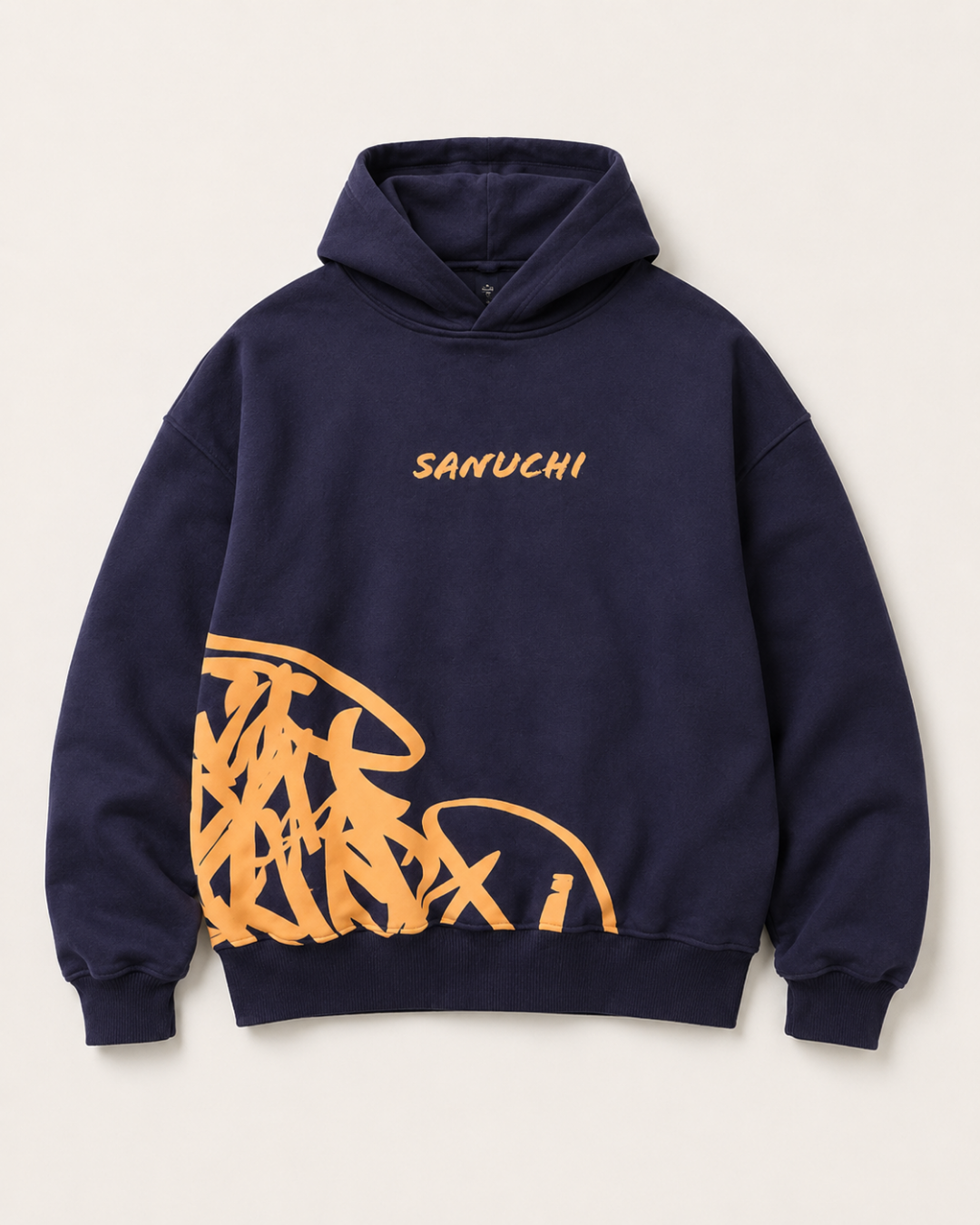 Golden Script Hoodie - Navy Blue