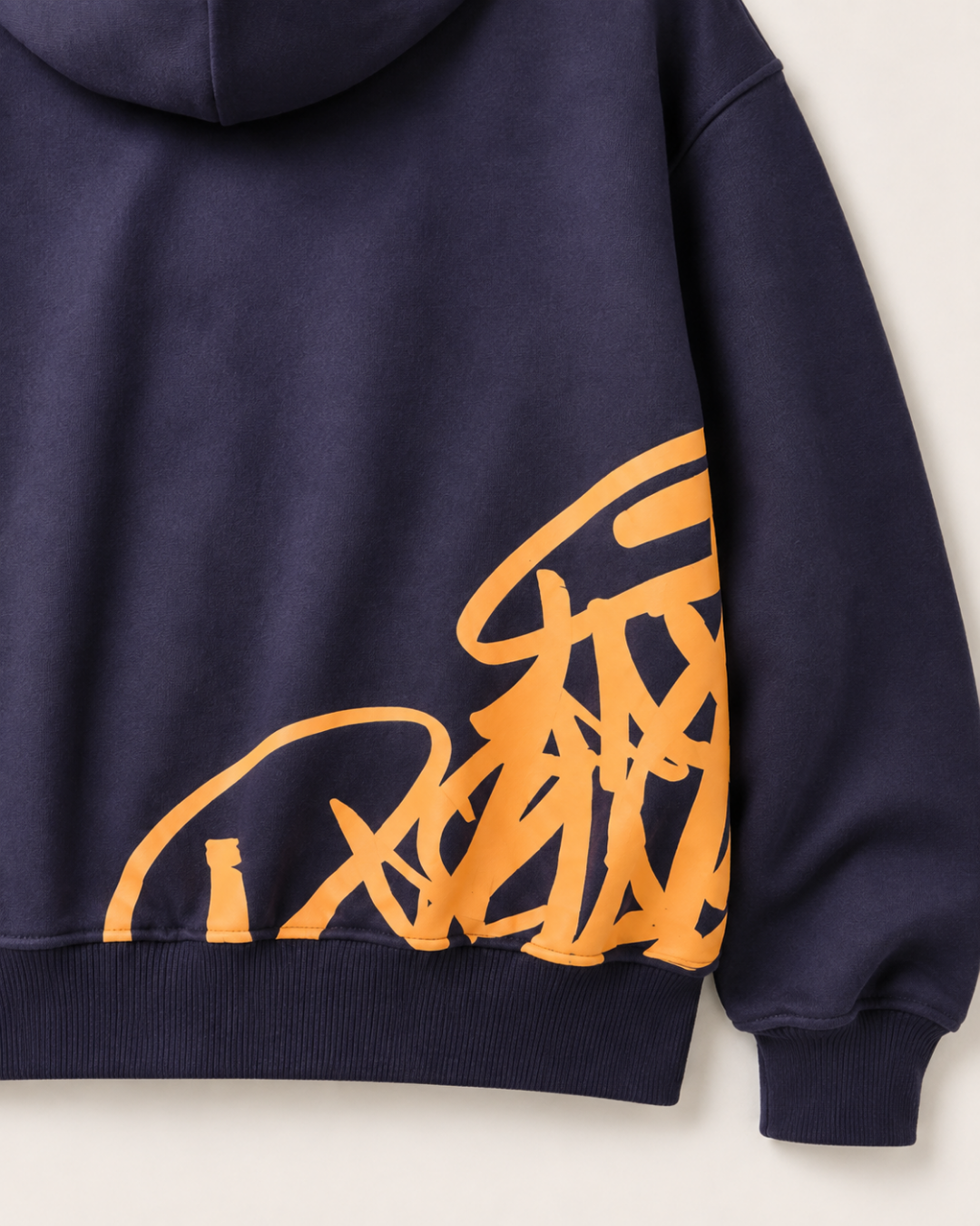 Golden Script Hoodie - Navy Blue