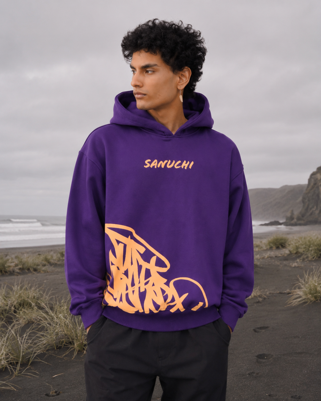 Golden Script Hoodie - Purple
