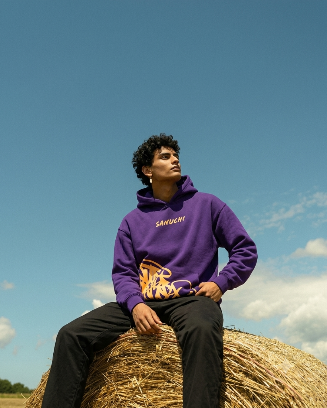 Golden Script Hoodie - Purple