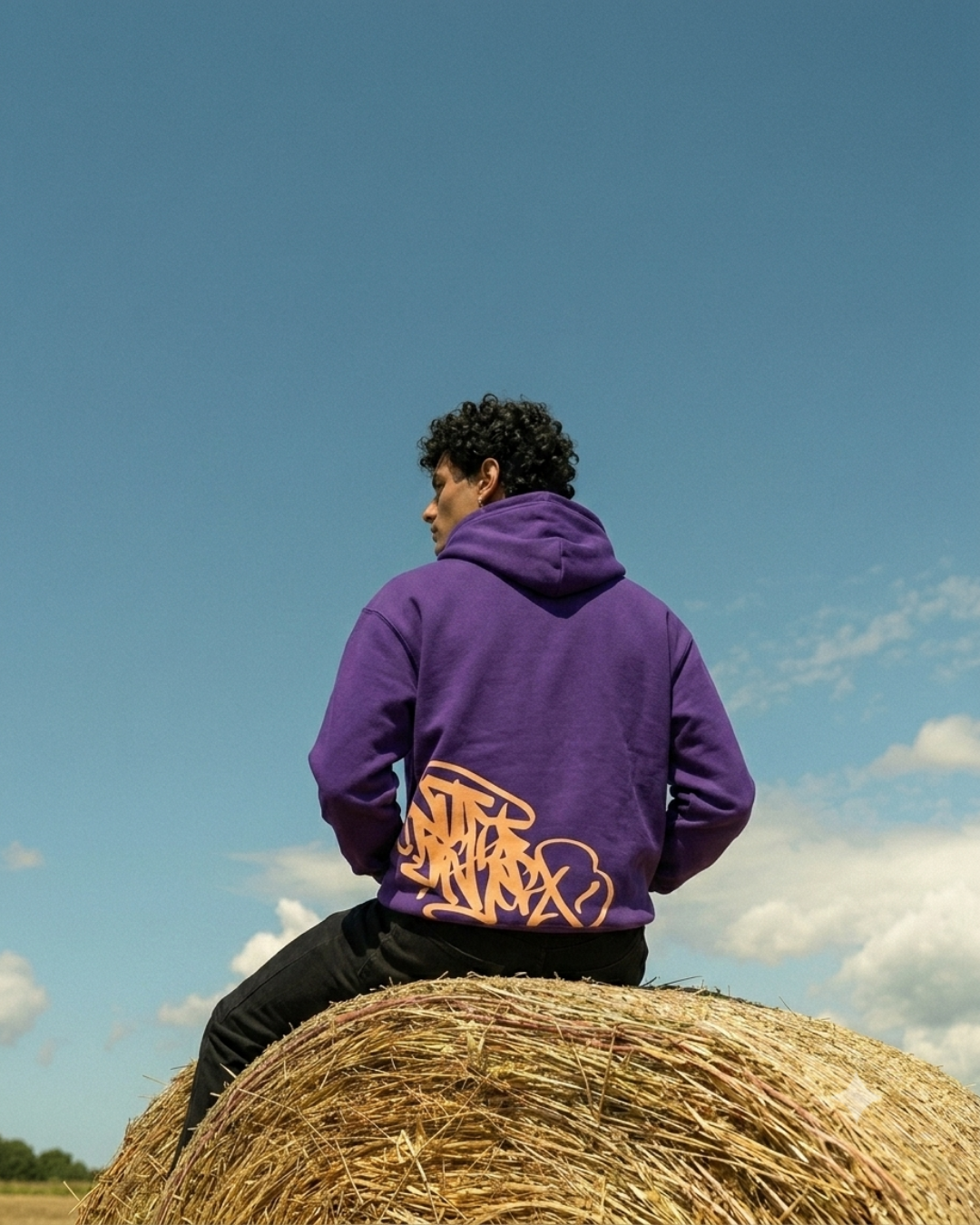 Golden Script Hoodie - Purple