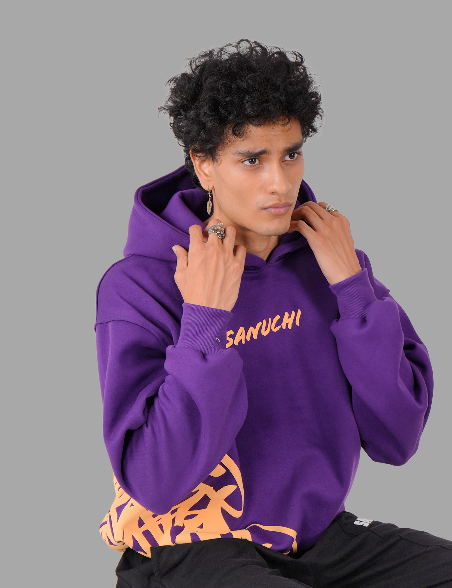 Golden Script Hoodie - Purple