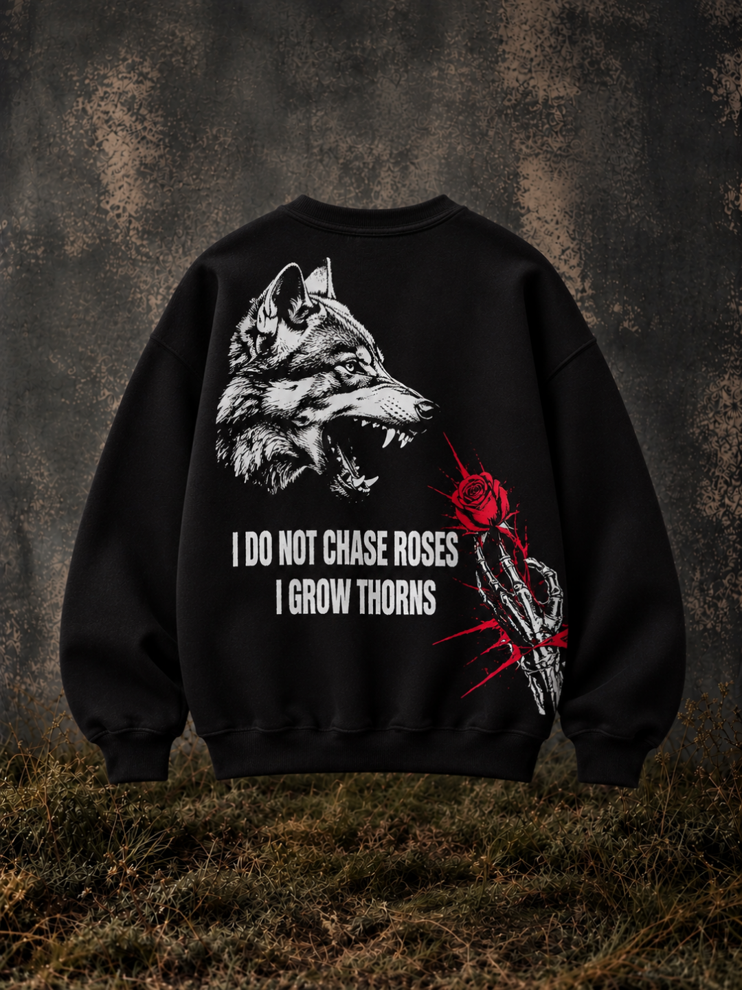 Wolf & Roses - Black