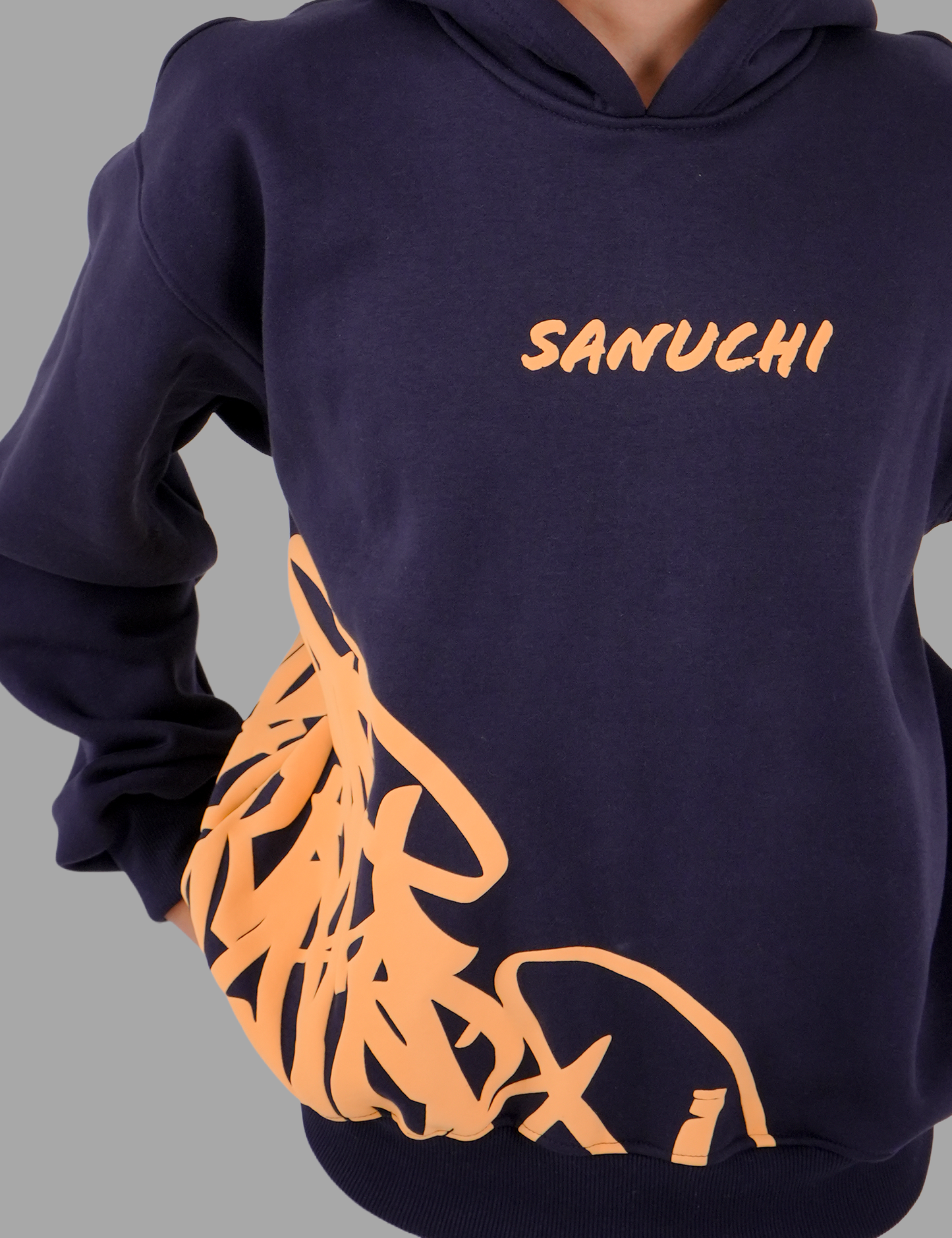 Golden Script Hoodie - Navy Blue