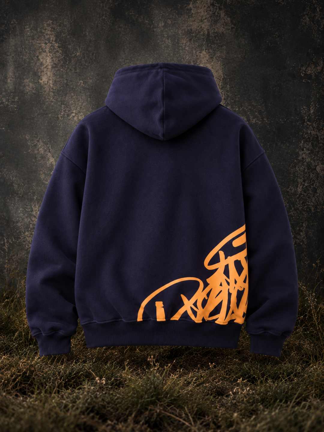 Golden Script Hoodie - Navy Blue