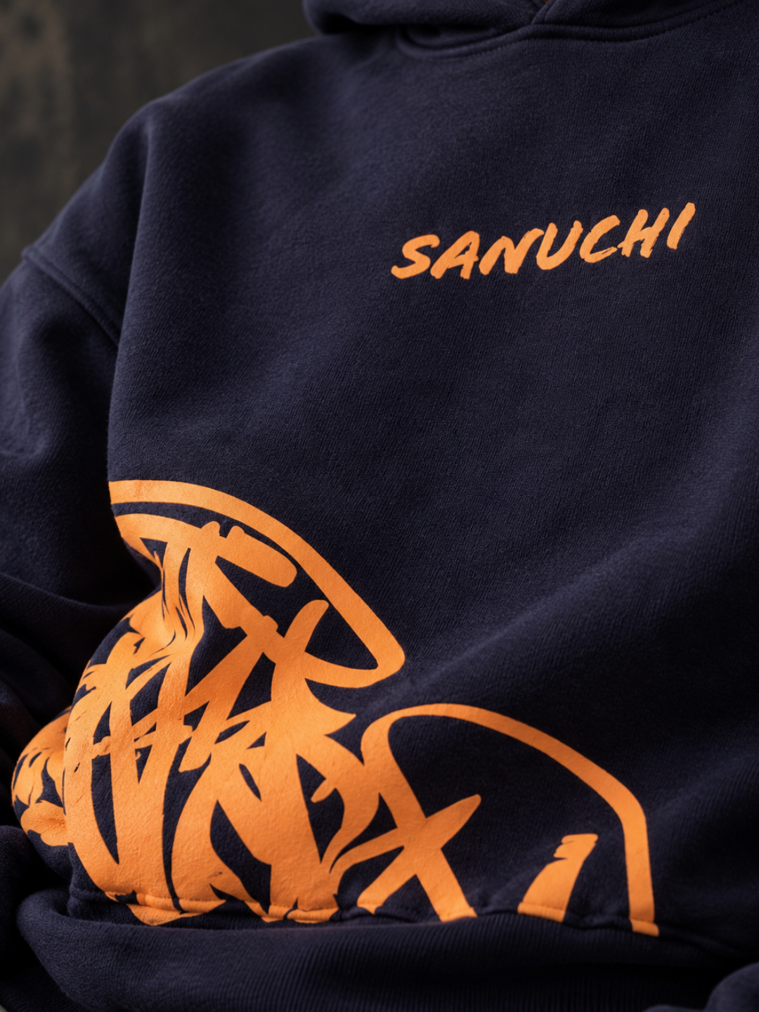 Golden Script Hoodie - Navy Blue
