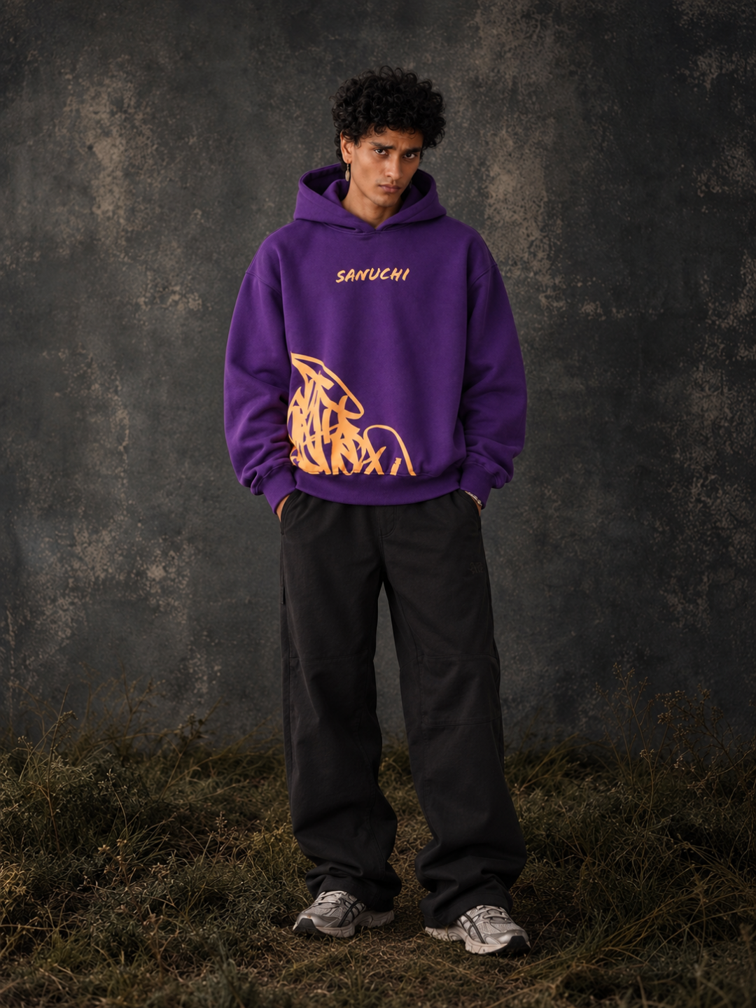 Golden Script Hoodie - Purple