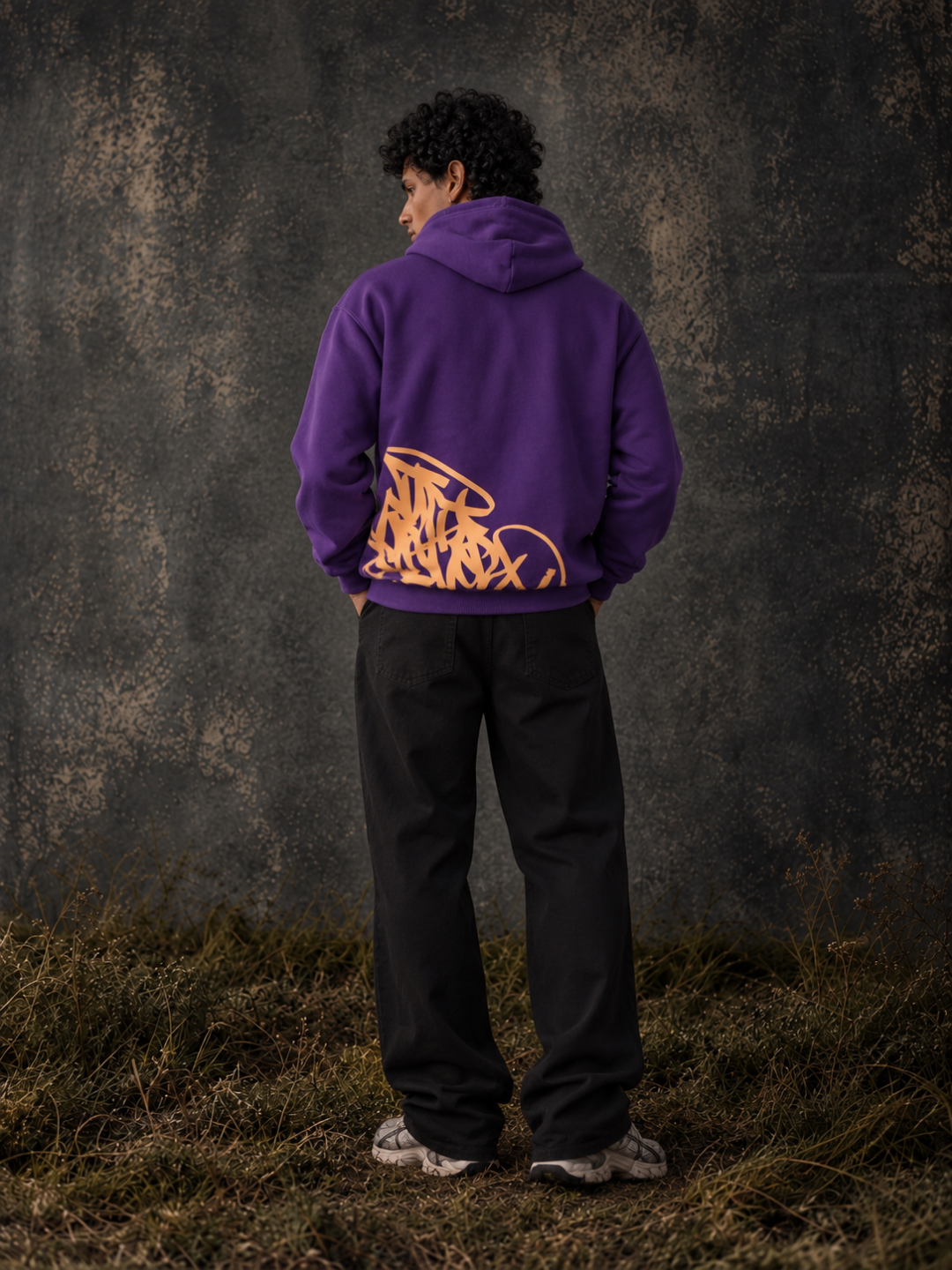 Golden Script Hoodie - Purple