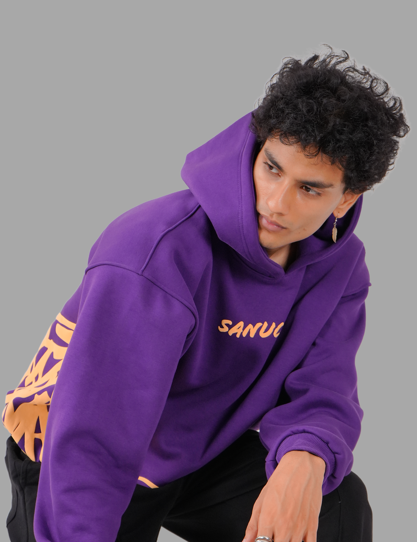 Golden Script Hoodie - Purple
